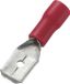 TRU COMPONENTS 745410 Platte stekker (male) Insteekbreedte: 6.4 mm Insteekdikte: 0.8 mm 180 ° Deels geïsoleerd Rood 100 stuk(s)