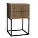MARLE Nachtkastje Artisan eiken look nachtkastje met laden | 40 x 65 x 38,5 cm (b x h x d), slaapkamer, zwart metalen frame, ladefronten met discreet patroon, opbergruimte