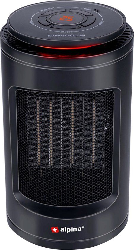 alpina Elektrische Kachel Heater - Ventilatorkachel 1200W - Compacte Verwarming met 2 Warmtestanden - Zwart