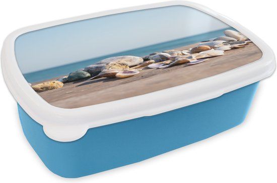 MuchoWow Broodtrommel - Blauw - Lunchbox - 18x12x6 cm - BPA-vrij - Luchtdicht