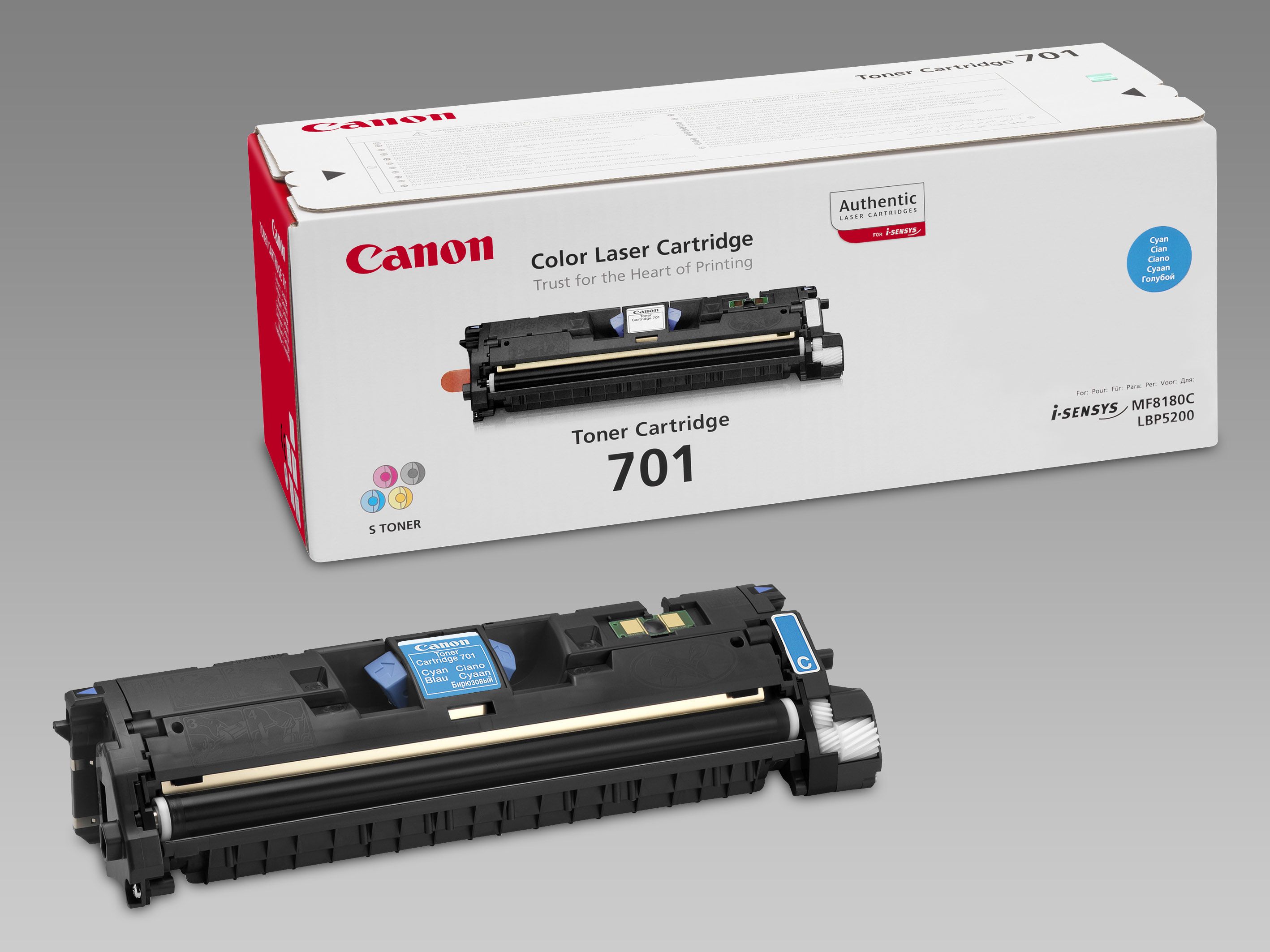 Canon 701 Cyan Toner Cartridge - 4000 Pages - Compatible with i-SENSYS MF8180C/LBP5200