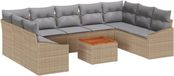 vidaXL Banc de jardin 10 pièces Beige Polyrotin