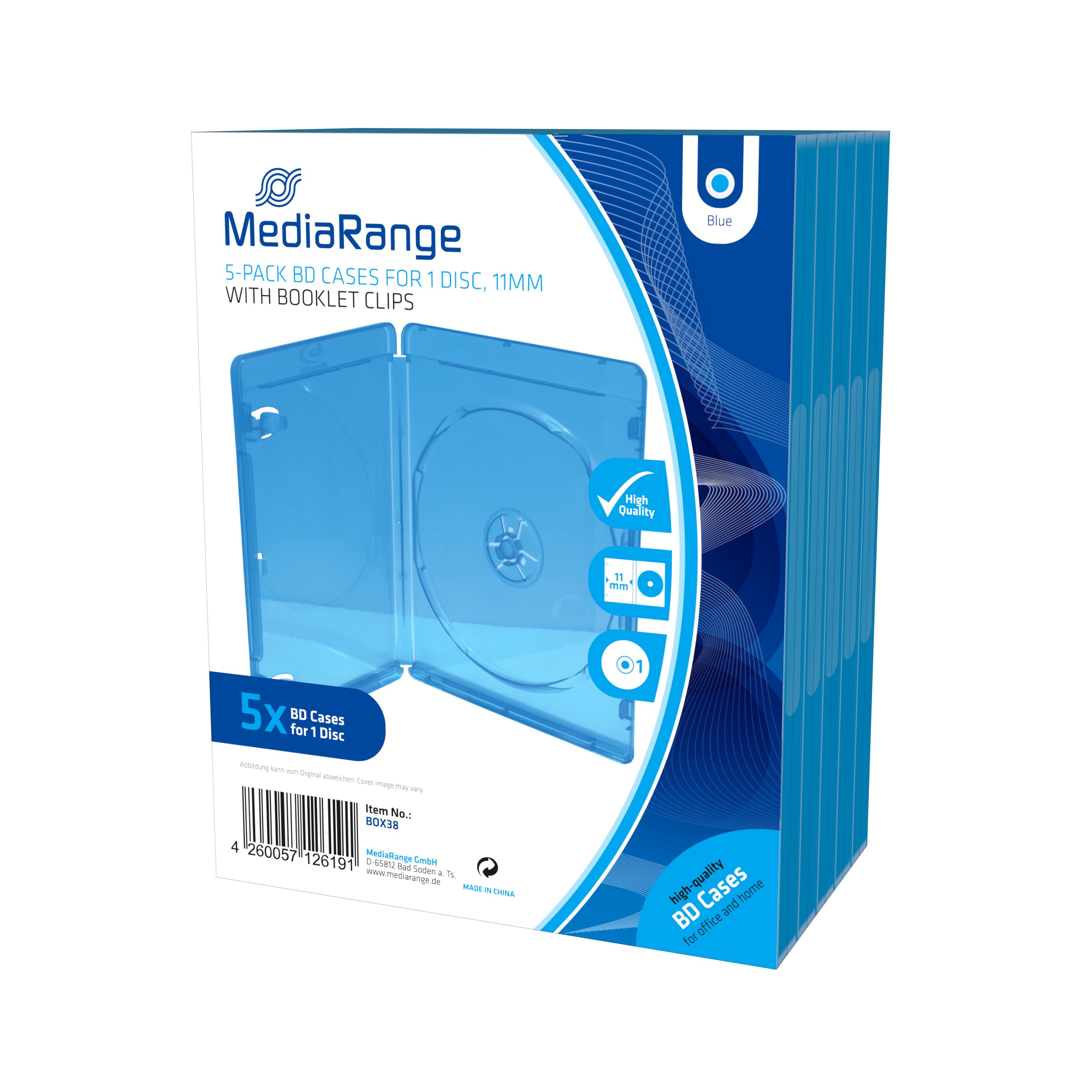 MediaRange BOX38 - CD-doosjes - blauw - kunststof - 5 stuks