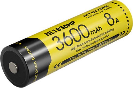 Nitecore NL1836HP - Li-ion oplaadbare batterij - 3,6V - 3600 mAh