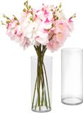 Giftdecor Bloemenvaas - 2x - helder acrylglas - D12 x H30 cm - cilinder - boeketvaas - 3,4 liter