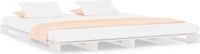 vidaXL Palletbed - Massief Grenenhout - Wit - 160x200 cm