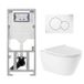 Geberit QeramiQ Salina Toiletset - rimless - diepspoel - softclose - quickrelease zitting - Geberit Sigma20 bedieningsplaat RVS geborsteld - geborsteld wit