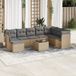 Maison Exclusive - Ensemble de meubles de jardin 9 pièces avec canapé et coussins, beige, en polyrotin