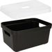 Sunware Opbergbox - mand - zwart - 5 liter - kunststof - transparante deksel