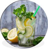 Merkloos / Sans marque WallCircle - Wall Circle - Cocktail - Fruit - Herbs - Aluminum - Dibond - ⌀ 90 cm - Indoor and Outdoor