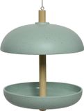 Decoris Vogel voedersilo hangend - bamboe hout - turquoise - 21 x 25 cm