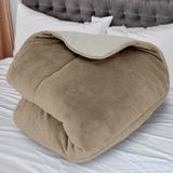 Soleil d'ocre, Dekbed met fleece gevoerd, microvezel, 220 x 240 cm, tweekleurig, ivoor en zand