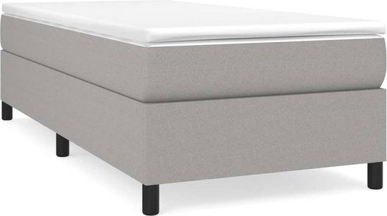vidaXL Boxspring met matras - Lichtgrijs - 90x200 cm