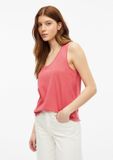 s.Oliver T-shirt Koraal Katoen Ronde Hals Korte Mouw Aansluitend Casual Vrouwen Maat 42