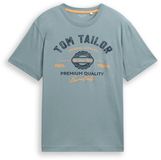 Tom Tailor - T-shirt met logoprint - Maat M - grey mint