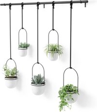 Umbra Triflora hangende bloempotten - set van 5 - Zwart/Wit (Wit)