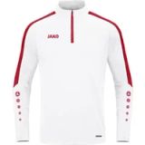 Jako Power Ziptop Heren - Wit / Rood | Maat: XXL