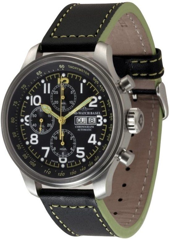 Zeno-Watch Zeno Watch Mens Watch - OS Pilot Minute Bezel Chrono Dag Datum - 8557TVDD-7-a18