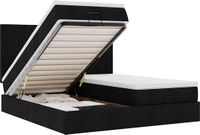 vidaXL - Ottoman bed met matrassen en LED's - 180x200cm - stof - zwart