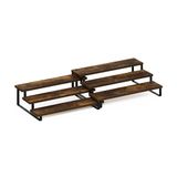Furinno Ravel 3-Tier Multifunctionele Uitbreidbare, Nestable Keuken Aanrecht Kruidenrek Organizer, Set van 2, Amber Pine/Zwart