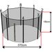 Sos Trampoline Filet Trampoline 360cm à 370cm - 8 Barres - Hauteur 180 cm - Fourreau extérieur