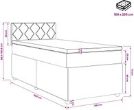 vidaXL Boxspringbed met matras en hoofdeinde, blauw, 100 x 200 cm, stof