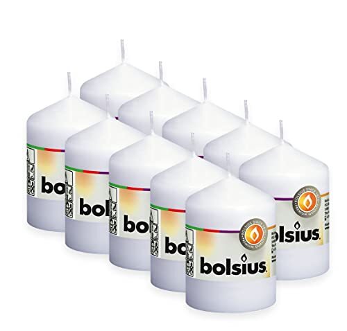 Bolsius - Stompkaars - wit - 8 cm - 10 stuks