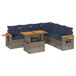 VidaXL 7-delige Loungeset met kussens, Marineblauw