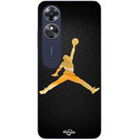 Oppo Etui A17 Jordan logo 23 nike basketbal goud Maniacase