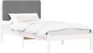 vidaXL Bedframe met gestoffeerd hoofdeinde, lichtgrijs, 75 x 190 cm