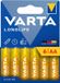 Varta 6 stuks 1,5 V LR6 AA Longlife alkalinebatterijen in blisterverpakking