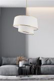 Merkloos Asir - Kroonluchter - Wit, Goud - 40 x 40 x 25