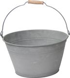 Mega Collections Emmer/plantenpot/bloempot - zink - grijs - D32 x H18 cm