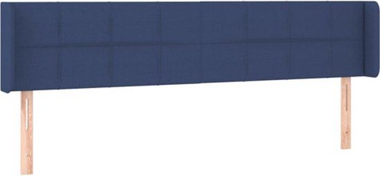 vidaXL Hoofdbord met randen 203x16x78/88 cm stof blauw