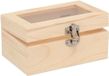 Glorex Hobby Houten kistje met glazen deksel - 15 x 10 x 6 cm - knutsel juwelenkistje - hobby/knutselmateriaal - onbedrukt