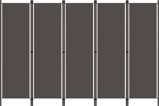 vidaXL Kamerscherm met 5 panelen, antraciet, 250 x 180 cm
