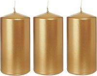 Trend Candles Bougie cylindrique/bougie pilier - 5x - doré - 6 x 12 cm - 40 heures de combustion