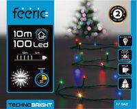 Feeric lights & Christmas Feeric lights Kerstverlichting - gekleurd - 10 meter - 100 led lampjes - groen snoer