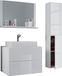 VCM Lendas L 4-tlg. Waschplatz Waschtisch | Waschbecken Unterschrank Breite 80 cm | Badmöbel Set mit Schubladen Drehtüren Spiegel