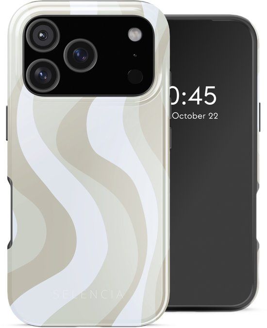 Selencia Hoesje - Geschikt voor Apple iPhone 17 Pro - Backcover geschikt voor MagSafe - Desert Waves Beige