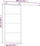vidaXL Schuifdeur 90x205 cm aluminium en ESG-glas zwart
