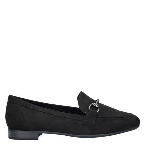 Marco Tozzi suède loafers zwart