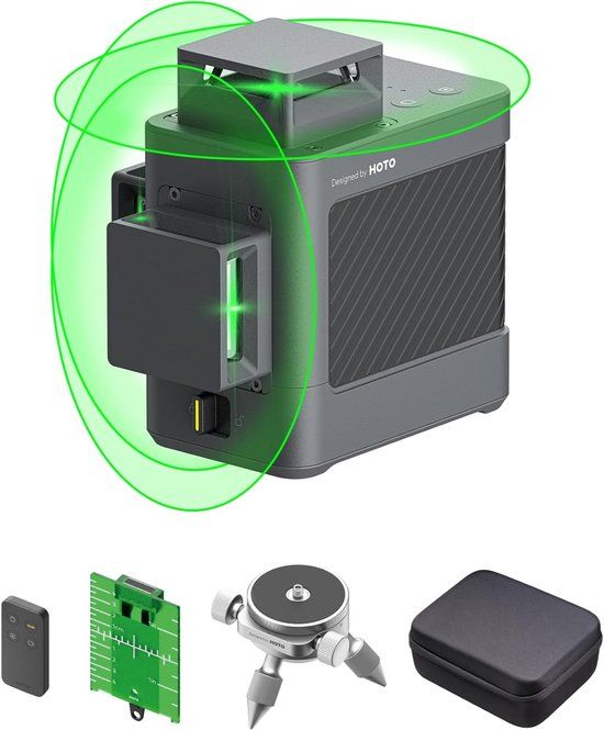 HOTO Pro Kruislijnlaser Zelfnivellerend Groene Laser 3*360° 15m