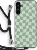 Case Company® - Samsung Galaxy A14 5G Hoesje met Koord - Grid Groen - Back Cover