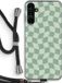 Case Company® - Samsung Galaxy A14 5G Hoesje met Koord - Grid Groen - Back Cover