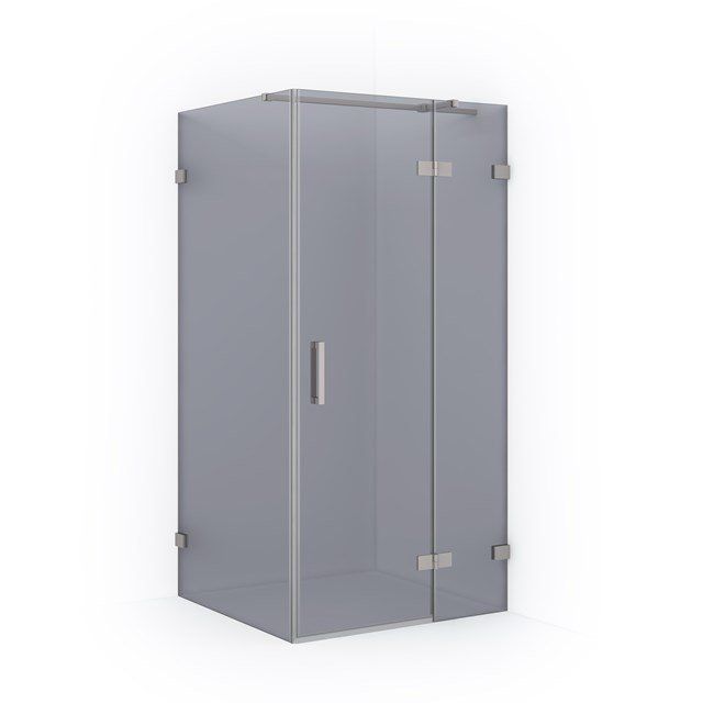 Maxaro Douchecabine Diamond 100x80cm 8mm Rookglas Geborsteld RVS