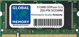 GLOBAL MEMORY Kit de mémoire RAM SODIMM 512 Mo (2 x 256 Mo) DDR 266/333/400 MHz 200 broches pour ordinateurs portables