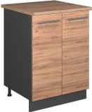Vicco Wastafelkast Fame-Line, Goudkleurig Eiken/Antraciet, 60 cm