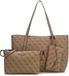 GUESS Brenton Sac cabas zippé Latte Logo beige