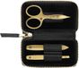 ZWILLING Premium Gold Edition manicureset (3-delig, echt lederen etui, zwart, hand- en voetverzorging, reisset, met nagelschaar)
